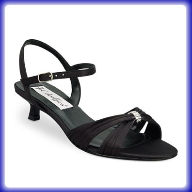 black low heel evening shoes