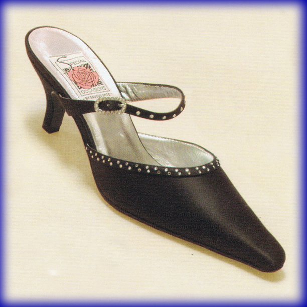 Nina Black Mid Heel Evening Shoes