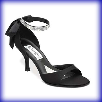 Sierra Black Mid Heel Evening Shoes